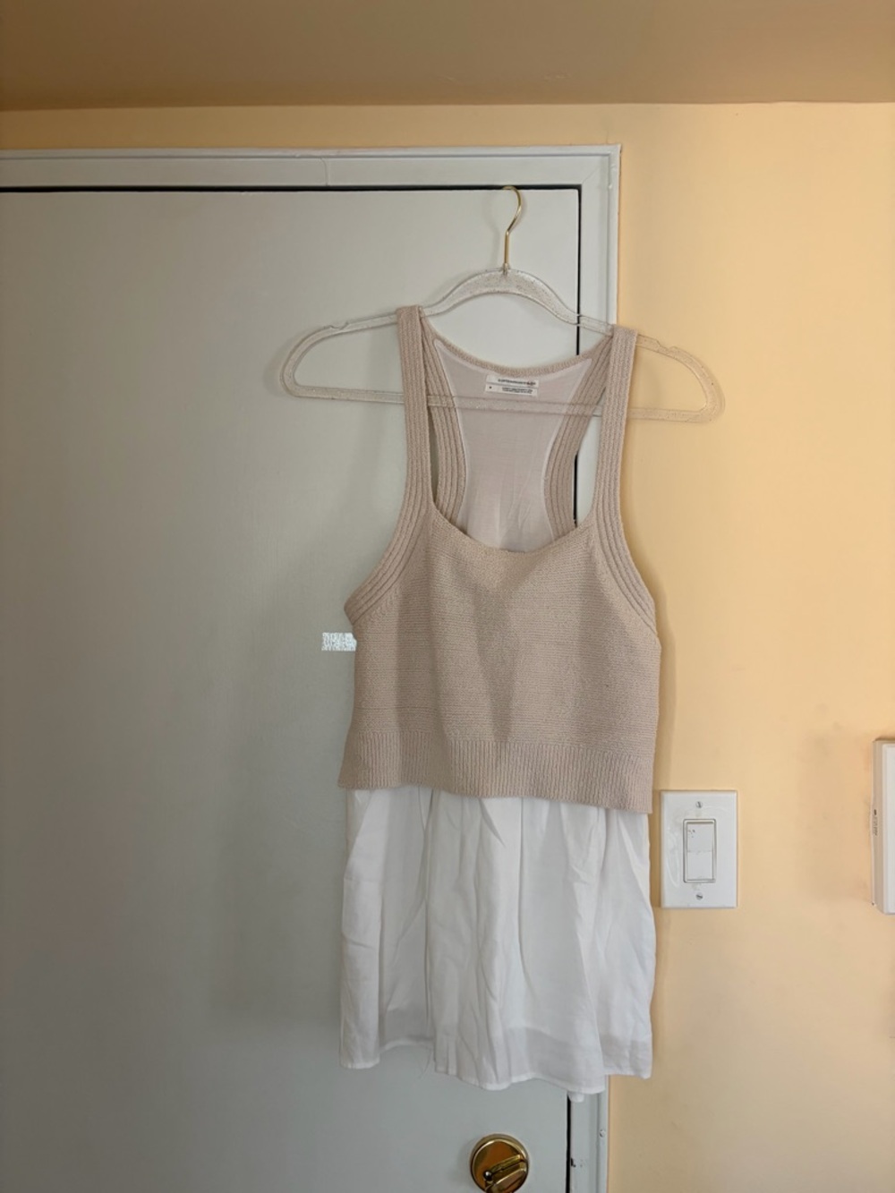 Cream Layered Tank Top